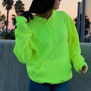 Fruit Of The Loom Neon Green Hoodie